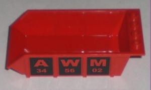 4080pb01-5G Laadbak 4x6 hoog letters AWM (Tipper) rood gebruikt *1R0000
