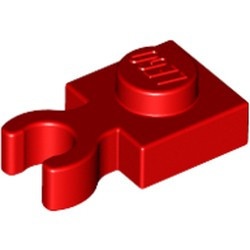 4085-5 Platte plaat 1x1 met verticale clip rood NIEUW *1B286