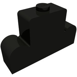 4088-11G Steen 1x4x2 centrale nop (gewelfd zijkant) zwart gebruikt *