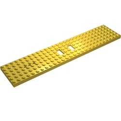 4093a-3G Trein, basis 6x28 - drie ronde gaten elke kant geel gebruikt *5D0000