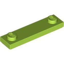 41740-34 Platte plaat 1x4 twee noppen buitenkant groef lime NIEUW *1B350