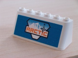 4176pb04-1G Ruit 2x6x2 Arctic Logo op blauwe achtergrond (Sticker) wit gebruikt *5S007