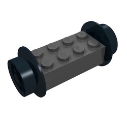 4180c01-11G Steen 2x4 ZWARTE treinwielen zwart gebruikt *5W000