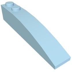 42022-105 Dakpan 6x1 gebogen met twee noppen blauw, lichthelder NIEUW *1B094