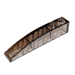 42022-13G Dakpan 6x1 gebogen met twee noppen transparant bruin (kleurnaam was: trans ZWART) gebruikt *1D037
