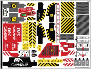 42082stk01 STICKER 42082 Rough Terrain Crane NIEUW *0S0000