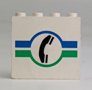 4215bpx18-1G Paneel 1x4x3 Telefoon blauwe-groene lijnen wit gebruikt *0D0000