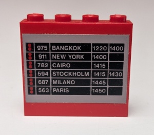 4215pb012-5G Paneel 1x4x3 met schema aan 2 kanten (stickers) - Set 6396 rood gebruikt *0D0000