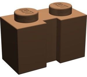 4216-8 Steen 1x2 met sleuf bruin (klassiek) NIEUW *1L040