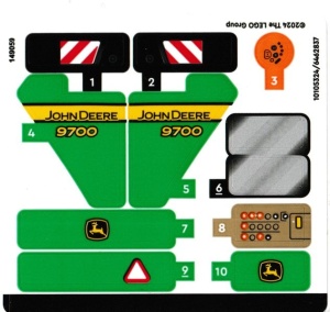 42168stk01 STICKER 42161 John Deere 9700 Forage Harvester NIEUW *0S0000