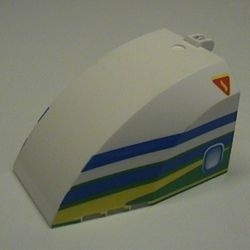 42602pb02-1G Cockpit met scharnier 8x6x4 met blauw/groen patroon (PAKKETPOST) wit gebruikt *