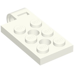 43045-1 Plaat 2x4 met pingat en TWEE gaten - Top wit NIEUW *0L0000