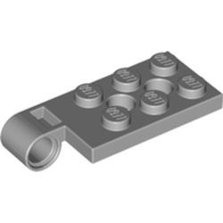 43045-86 Plaat 2x4 met pingat en TWEE gaten - Top grijs, licht (blauwachtig) NIEUW *0L0000