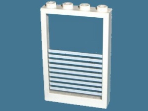 4347pb04-1G Raam 1x4x5 met vast glas met negen witte strepen (Sticker) wit gebruikt *5S029