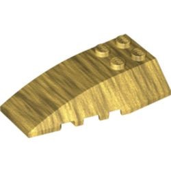 43712-115 Steen, wig 6x4 drievoudig gebogen goud, parel NIEUW *0L000