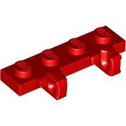 44568-5G Scharnierplaat 1x4 twee vingers achterzijde rood gebruikt *1L0000