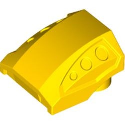 44675-3G Dakpan 2x2 gebogen met drie zijgaten aan beide kanten geel gebruikt *1D028