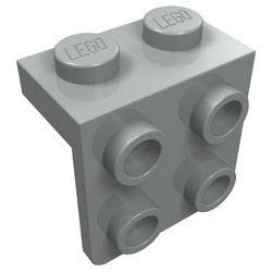 44728-9G Verbindingsplaat 1x2- 2x2 lichtgrijs (klassiek) gebruikt *1L376