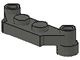 4590-10 Platte plaat 1x4 offset (plaat 2 x1+gaten links en rechts) donker, grijs (klassiek) NIEUW *1B320