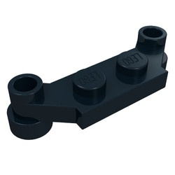 4590-11 Platte plaat 1x4 offset (plaat 2 x1+gaten links en rechts) zwart NIEUW *1B320