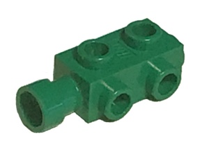 4595-6G Steen 1x2x2/3 met noppen aan zijden groen gebruikt *1L0000