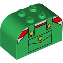 4744px7-6G Steen 2x4x2 met ronde top overall groen gebruikt *0K0000