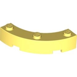 48092-103 Steen 4x4 gebogen (Dubbele macaroni) geel, lichthelder NIEUW *1B066
