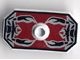 48494pb05-99 Schild- rechthoekig, rood/zwart Vladek motief (Schorpioen) grijs, zeer licht (blauwachtig) NIEUW *0L0000