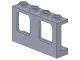 4863-86 Raam 1x4x2 paneel- 2x2 gaatjes onderin- glas:4862 (2 nodig) grijs, licht (blauwachtig) NIEUW *1B280