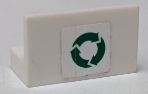 4865pb031-1G Paneel 1x2x1 Recycling Logo (Sticker) wit gebruikt *0D0000