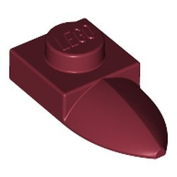 49668-59 Platte plaat 1x1 met tand IN VERLENGDE rood, donker NIEUW *1B322