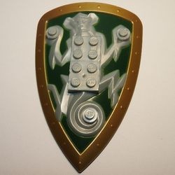 50656pb01-66G Groot schild met aap groen en goud patroon grijs, lichtparel gebruikt *0L0000