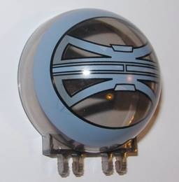 50747px1-13 Ruit halve bol 6x6x3met 2 scharnieren SW droid Tri-Figher motief transparant zwart NIEUW *
