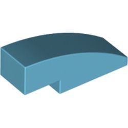 50950-156G Dakpan gebogen 1x3 blauw, middenazuur gebruikt *1D035