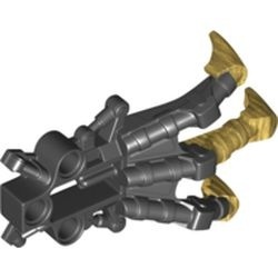 53562pb02-11 Bionicle Voet Piraka met marbled goud patroon zwart gebruikt *