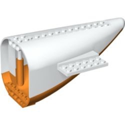 54701c03-1G Vliegtuig staartdeel met oranje bodem PAKKETPOST wit gebruikt *