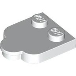 5518-1 Tegel 2x2 met twee noppen, afgeronde hoeken en 1x1 halfronde uitstulping wit NIEUW *5A079