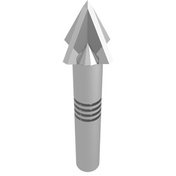 57467a-22 Harpoen met groeven chrome zilver NIEUW *0L0000