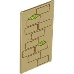 57895pb121-2 Raam 1x4x6 met roodbruine stenen, mos en stippen crème NIEUW *