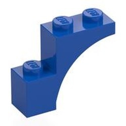 5850-7 Steen, halve boog 1x3x2 (trapsgewijs) MET PLAT EINDE blauw NIEUW *1B376