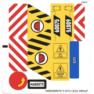 60075stk01 STICKER 60075-1 Excavator and trick NIEUW *0S0000