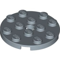 60474-55 Platte plaat 4x4 rond blauw, zandkleurig NIEUW *5K000