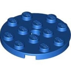 60474-7 Platte plaat 4x4 rond blauw NIEUW *1B210