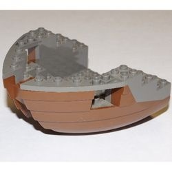 6051c05-8G Boeg zeilschip 12x12x5 1/3 donkergrijs klassiek dek (PAKKETZENDING) bruin (klassiek) gebruikt *