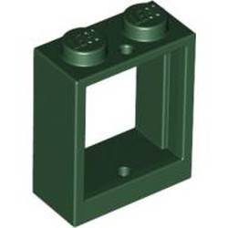 60592-80 Raam 1x2x2- vlak (NIEUWE stijl) ZONDER GLAS groen, donker NIEUW *1B277