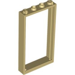 60596-2G Deurpost /raamframe 1x4x6 (2 gaatjes bovenin) crème gebruikt *1C042