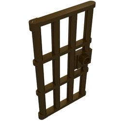 60621-120 Deur 1x3x6 Met tralies en slot bruin, donker NIEUW *1B276