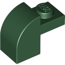 6091-80 Steen 2x1 met afgeronde kop en nop groen, donker NIEUW *1B067