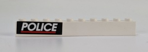 6111pb007-1G Steen 1x10 POLICE (Sticker) wit gebruikt *5V09-01