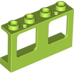 61345-34 Raam 1x4x2 paneel- 2 gaatjes onderin- glas:60601 (2 nodig) lime NIEUW *1B280